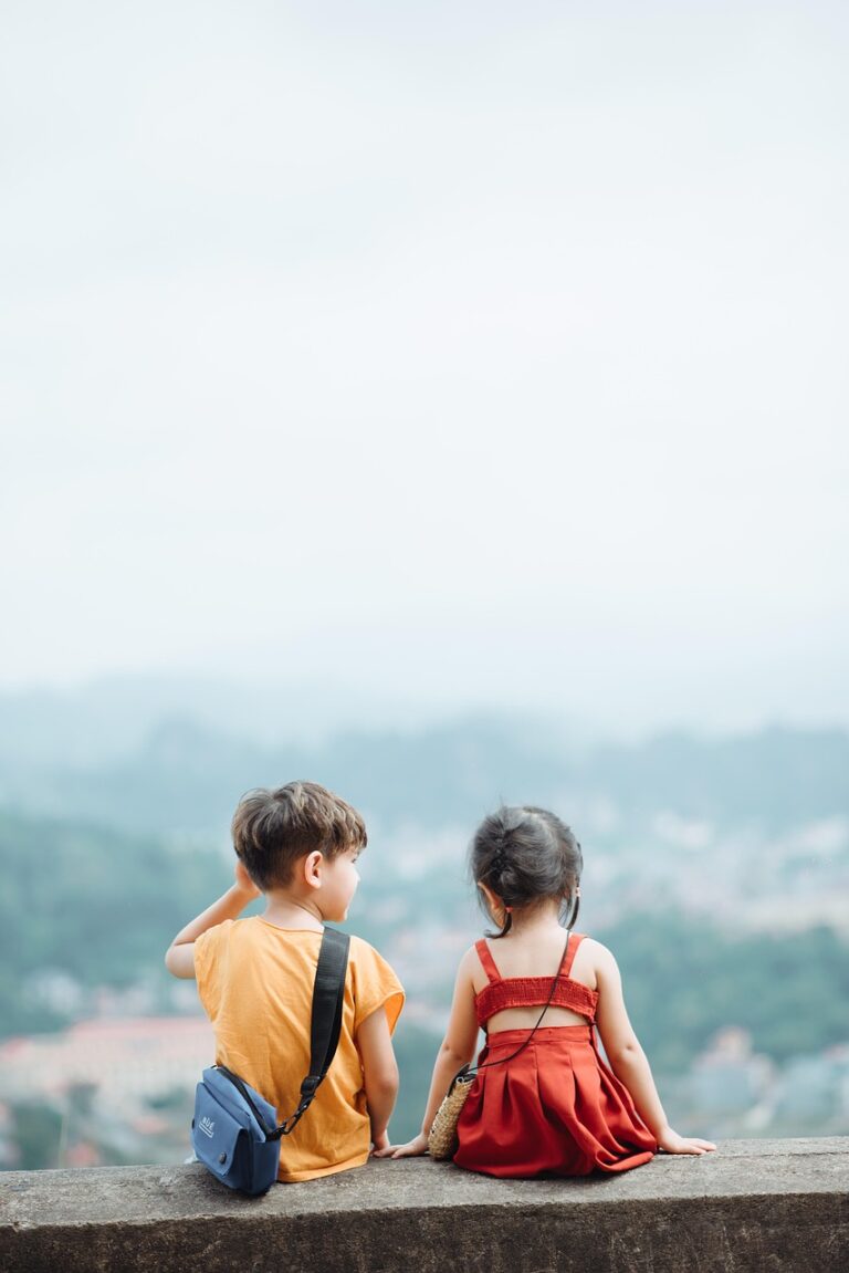 kids, clouds, children, nature, boy, girl, toddlers